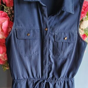 BeBop Blue Casual Jumpsuit with Elastic Waist